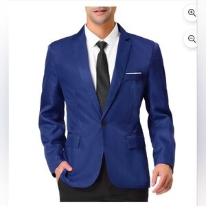 Lars Amadeus Men's Dress Slim Fit Blazer Single Breasted One Button Prom Suit